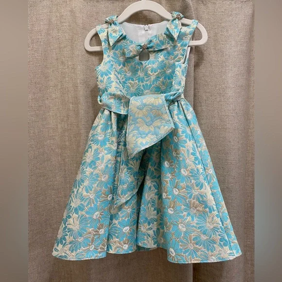 David Charles metallic blue/gold dress, size 3